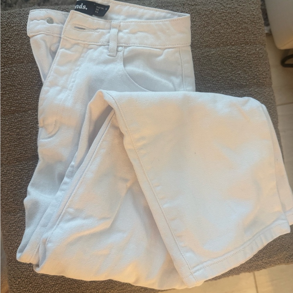 Afends White Straight Leg Jeans Classic Style